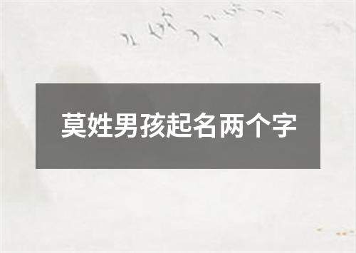 莫姓男孩起名两个字