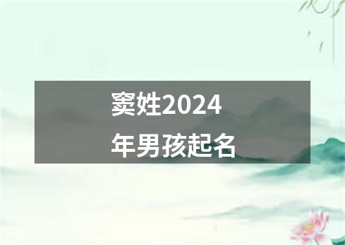 窦姓2024年男孩起名