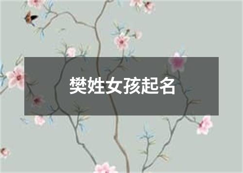 樊姓女孩起名