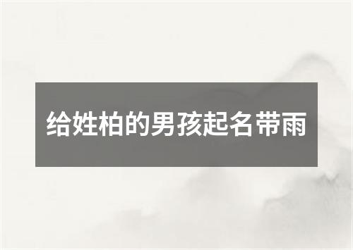 给姓柏的男孩起名带雨