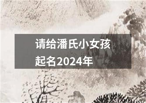 请给潘氏小女孩起名2024年