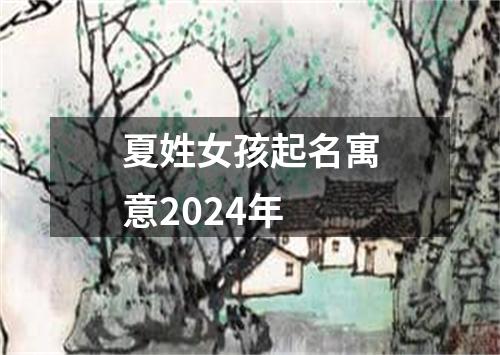 夏姓女孩起名寓意2024年