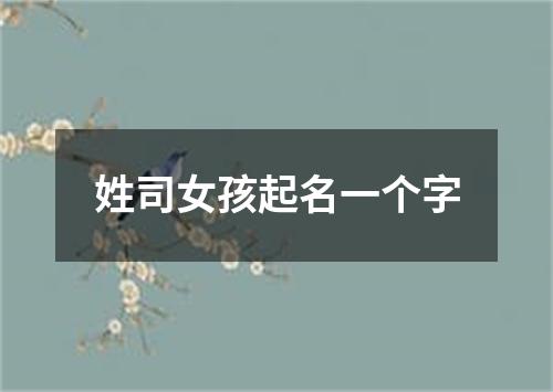 姓司女孩起名一个字