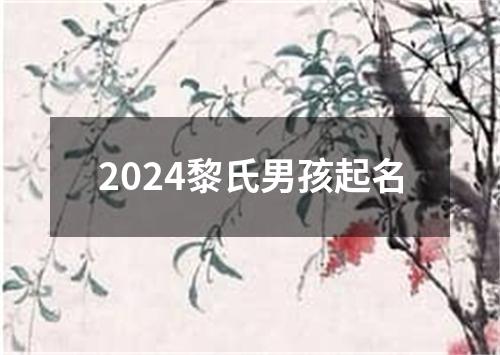 2024黎氏男孩起名