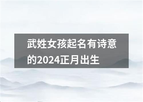 武姓女孩起名有诗意的2024正月出生