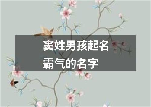 窦姓男孩起名霸气的名字