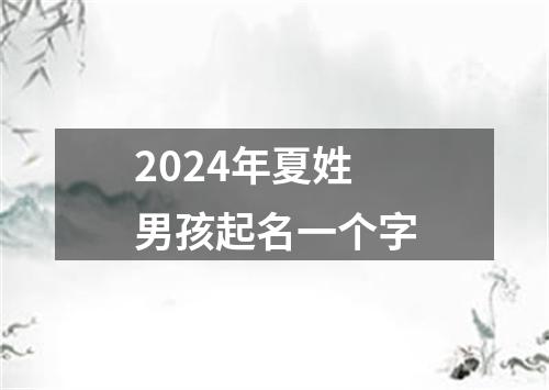 2024年夏姓男孩起名一个字