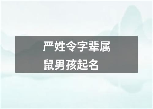 严姓令字辈属鼠男孩起名