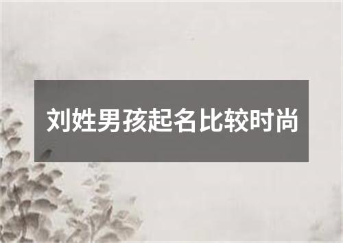 刘姓男孩起名比较时尚