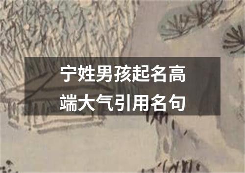 宁姓男孩起名高端大气引用名句