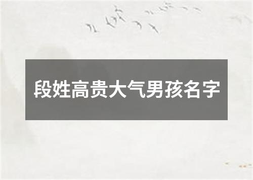 段姓高贵大气男孩名字