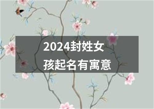 2024封姓女孩起名有寓意