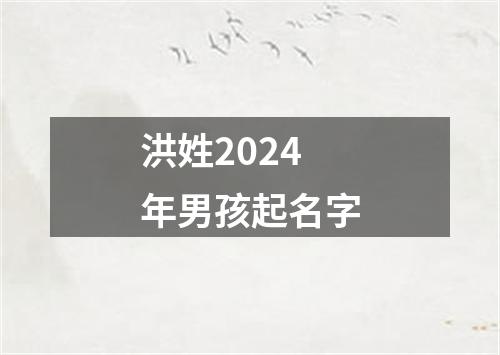 洪姓2024年男孩起名字