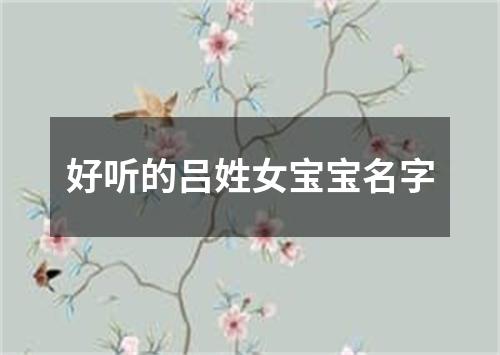 好听的吕姓女宝宝名字