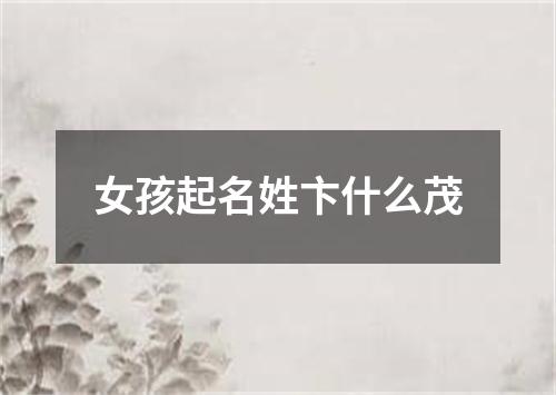 女孩起名姓卞什么茂