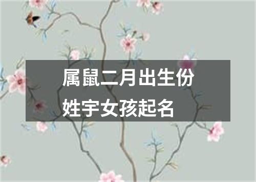 属鼠二月出生份姓宇女孩起名