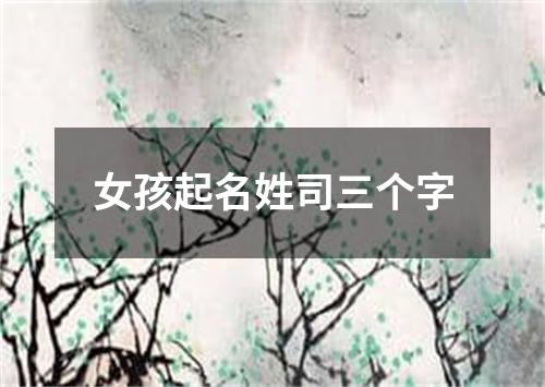 女孩起名姓司三个字