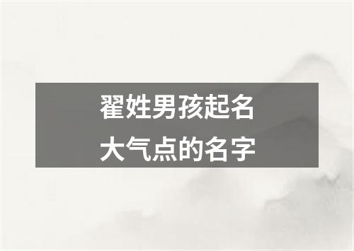 翟姓男孩起名大气点的名字