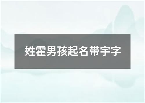 姓霍男孩起名带宇字