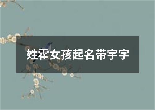 姓霍女孩起名带宇字