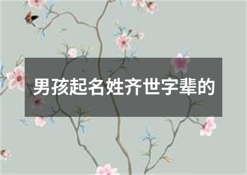 男孩起名姓齐世字辈的