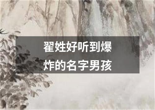 翟姓好听到爆炸的名字男孩