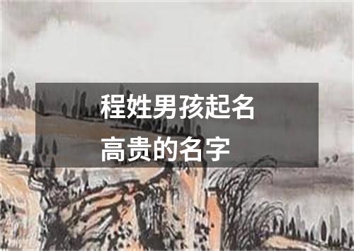 程姓男孩起名高贵的名字