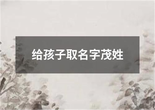 给孩子取名字茂姓