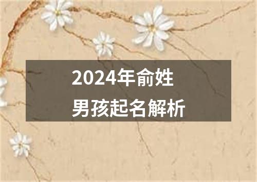 2024年俞姓男孩起名解析