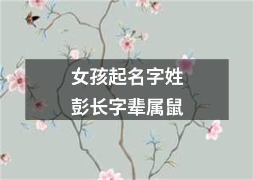 女孩起名字姓彭长字辈属鼠