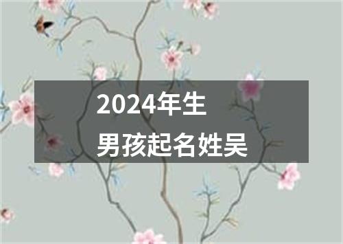 2024年生男孩起名姓吴