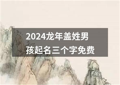 2024龙年盖姓男孩起名三个字免费