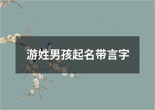 游姓男孩起名带言字