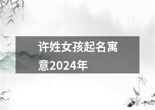 许姓女孩起名寓意2024年