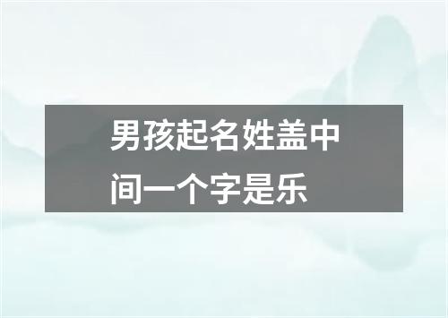 男孩起名姓盖中间一个字是乐