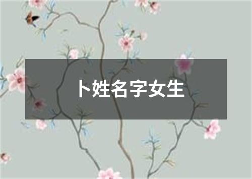 卜姓名字女生