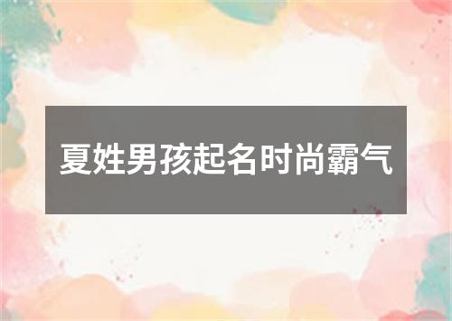 夏姓男孩起名时尚霸气