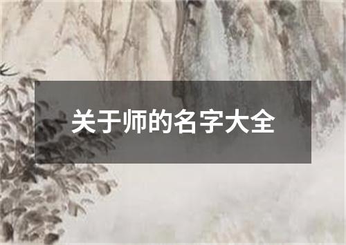 关于师的名字大全