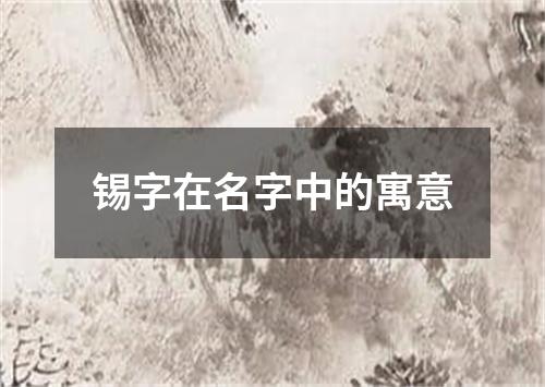 锡字在名字中的寓意