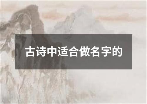 古诗中适合做名字的