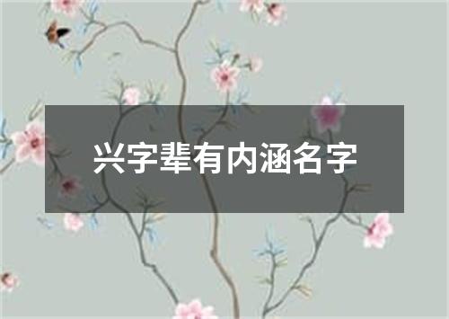 兴字辈有内涵名字