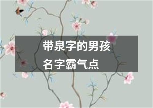 带泉字的男孩名字霸气点