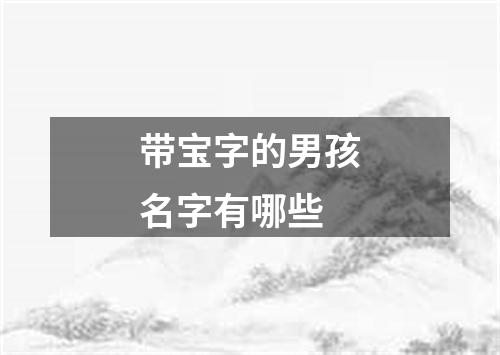 带宝字的男孩名字有哪些