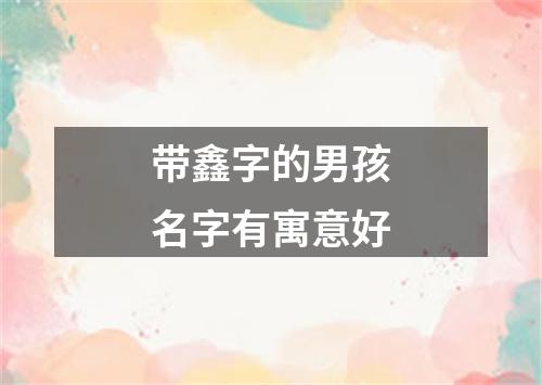 带鑫字的男孩名字有寓意好