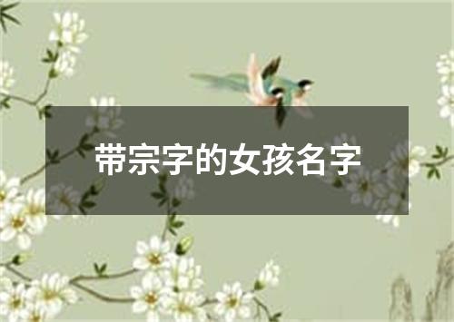 带宗字的女孩名字