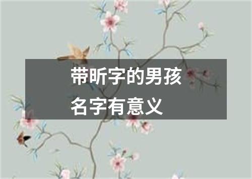 带昕字的男孩名字有意义