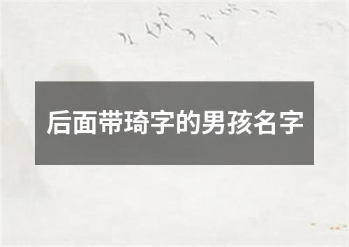 后面带琦字的男孩名字