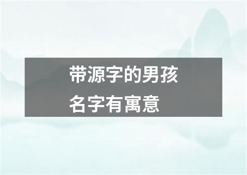 带源字的男孩名字有寓意