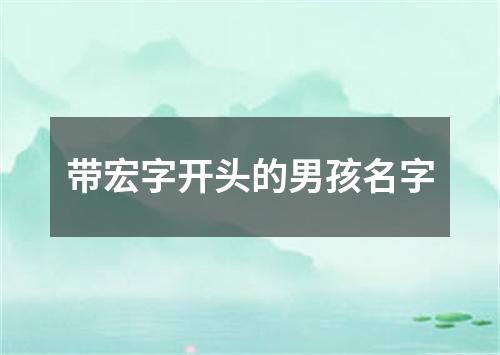 带宏字开头的男孩名字