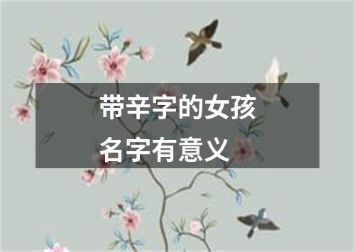 带辛字的女孩名字有意义